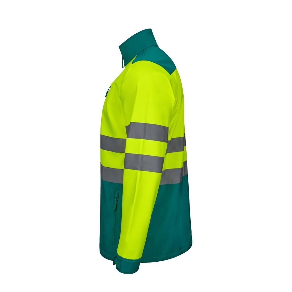 VL HESTIA LARGE. Jachetă soft shell în două culori (280g/m²), cu căptușeală din fleece și membrană TPU, din poliester (96%) și elastan (4%) Verde Galben 5XL
