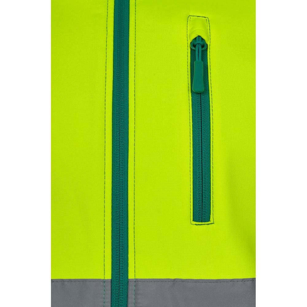 VL HESTIA LARGE. Jachetă soft shell în două culori (280g/m²), cu căptușeală din fleece și membrană TPU, din poliester (96%) și elastan (4%) Verde Galben 5XL