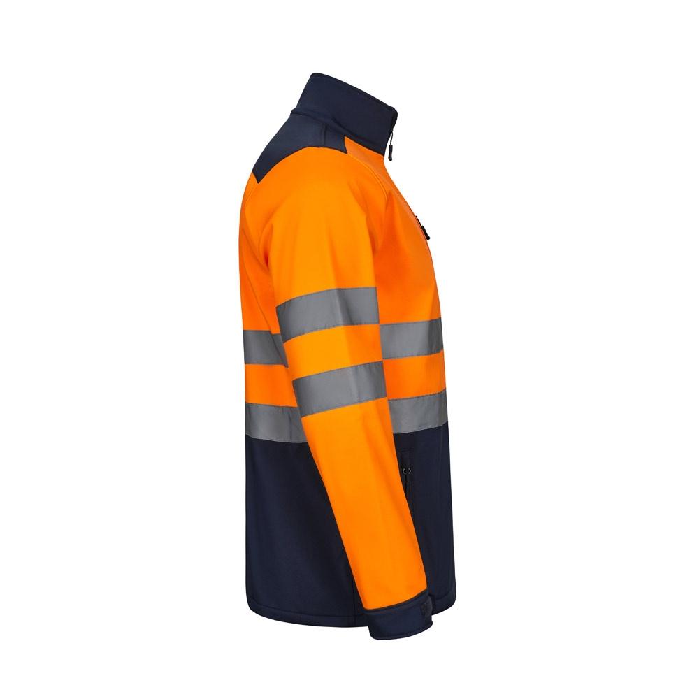 VL HESTIA LARGE. Jachetă soft shell în două culori (280g/m²), cu căptușeală din fleece și membrană TPU, din poliester (96%) și elastan (4%) Albastru Portocaliu 5XL