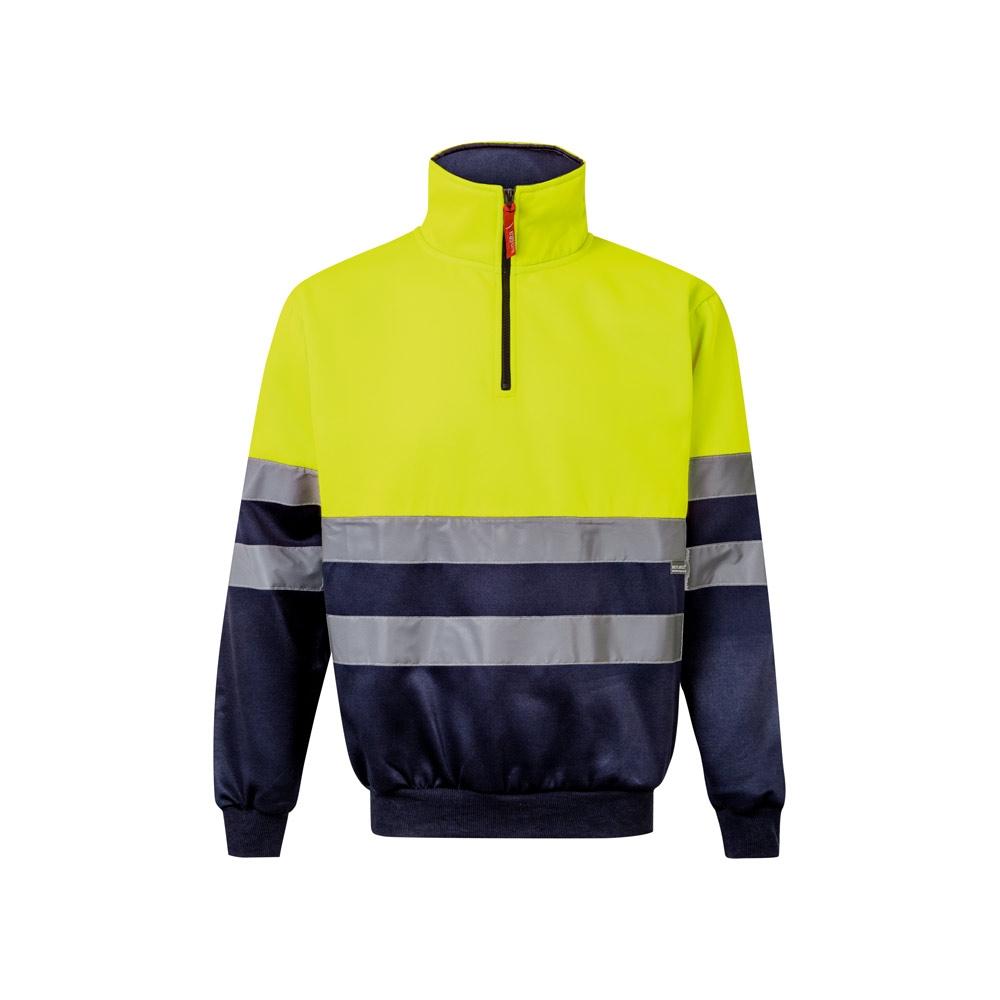 VL THOR LARGE. Hanorac bicolor (300g/m²) din fleece de poliester (100%) Albastru Galben