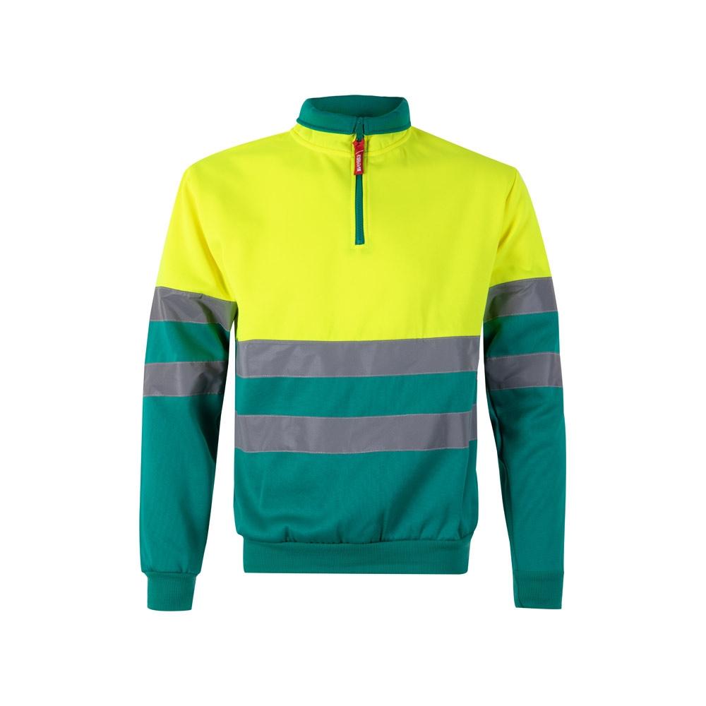 VL THOR LARGE. Hanorac bicolor (300g/m²) din fleece de poliester (100%) Verde Galben