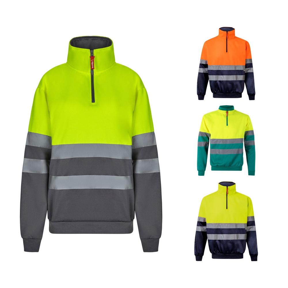 VL THOR LARGE. Hanorac bicolor (300g/m²) din fleece de poliester (100%) Albastru Galben 5XL