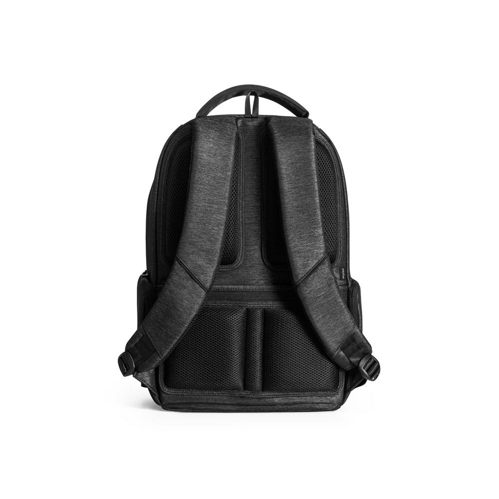 RE-BOSTON. Rucsac pentru laptop rezistent la apă din nailon reciclat 2Tone cu compartiment din poliester reciclat 210D Negru