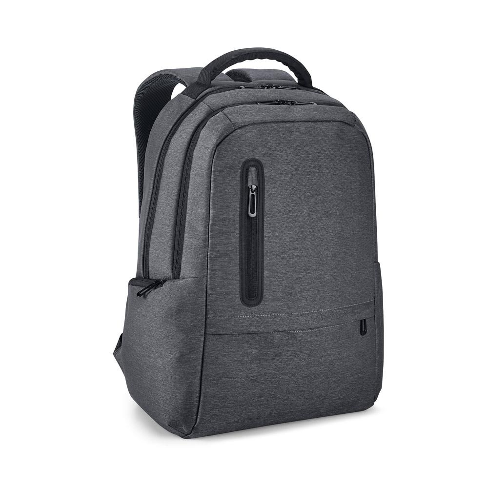 RE-BOSTON. Rucsac pentru laptop rezistent la apă din nailon reciclat 2Tone cu compartiment din poliester reciclat 210D Gri închis