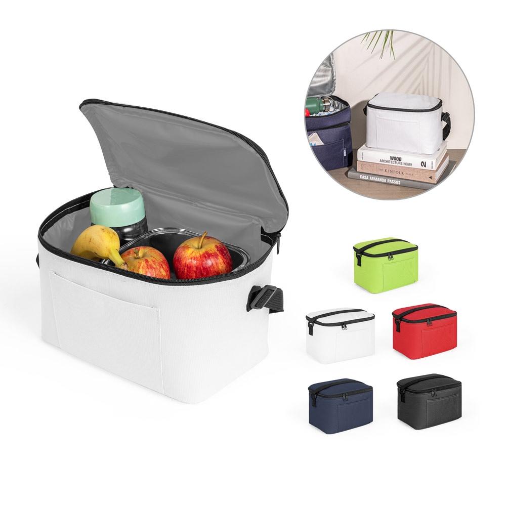 CANCUN. Geantă termică din poliester reciclat 600D cu curea reglabilă Roșu