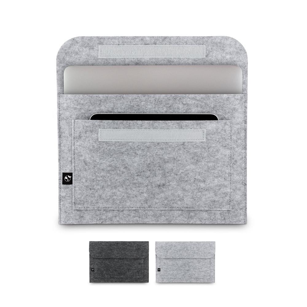 FELPY SLEEVE. Geantă pentru laptop din pâslă reciclată (100% rPET) Gri deschis
