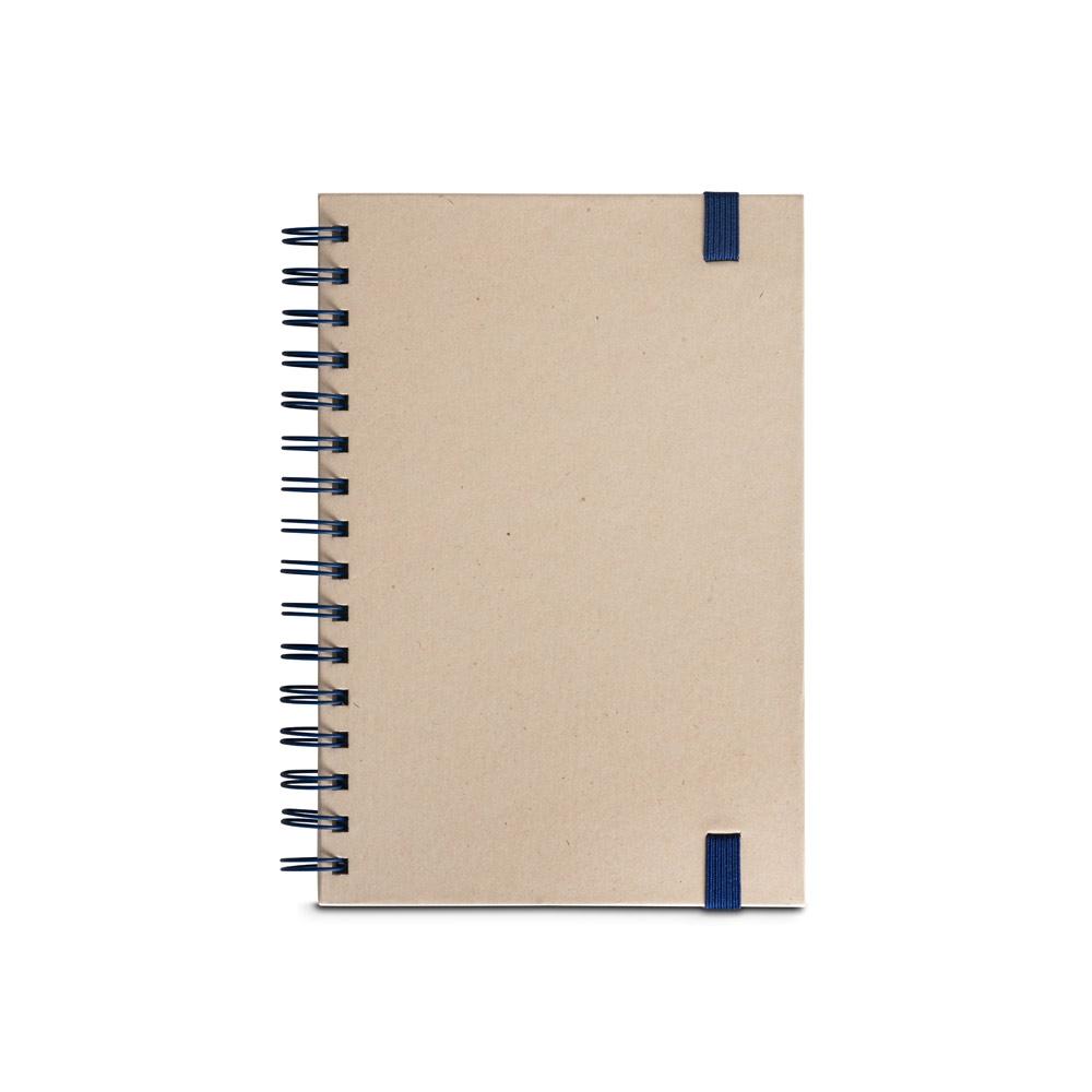 PROUST. Caiet A5 cu inele, cu copertă tare, fabricat din hârtie din trestie de zahăr (80% trestie de zahăr) cu pagini simple Albastru