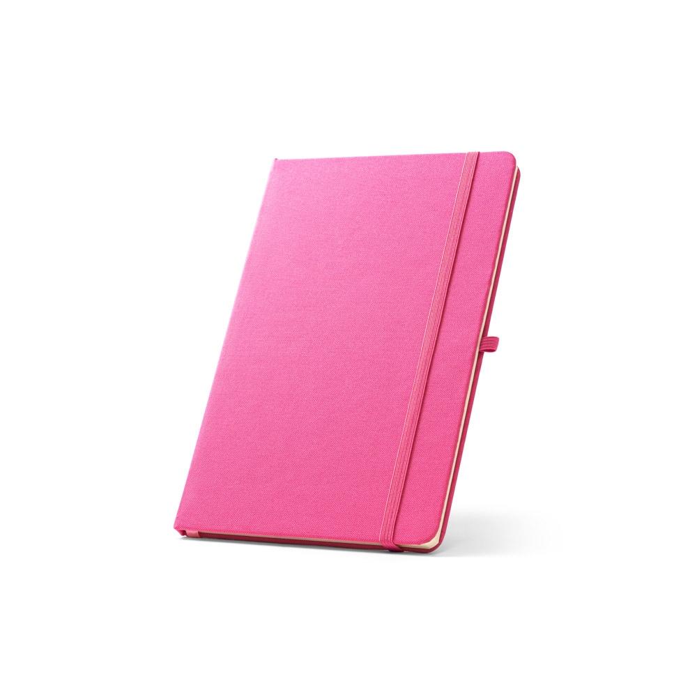 ANNE. Blocnotes A5 din poliester reciclat (100% rPET) cu pagini liniate Roz