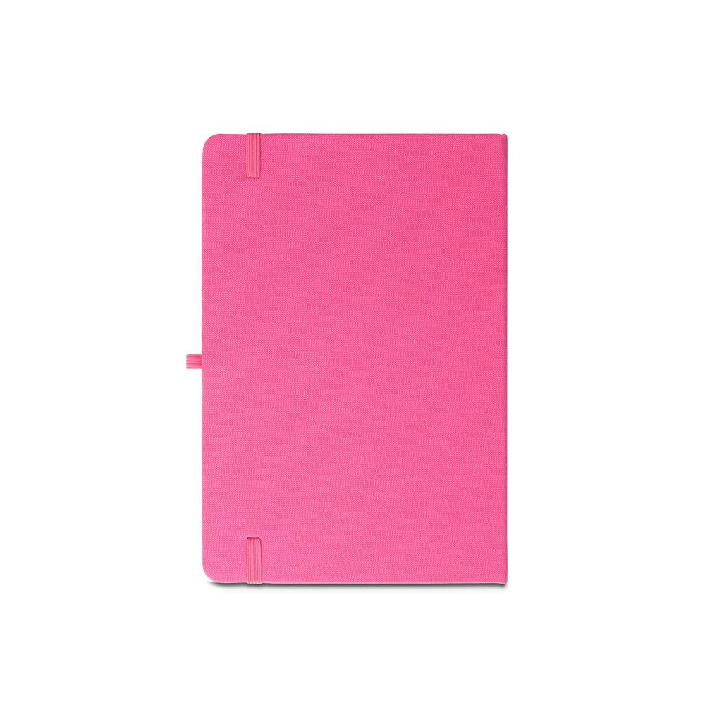 ANNE. Blocnotes A5 din poliester reciclat (100% rPET) cu pagini liniate Roz