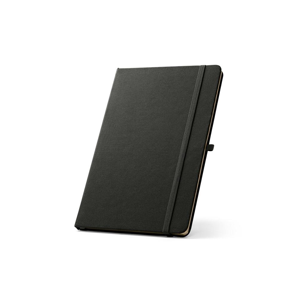 ANNE. Blocnotes A5 din poliester reciclat (100% rPET) cu pagini liniate Negru