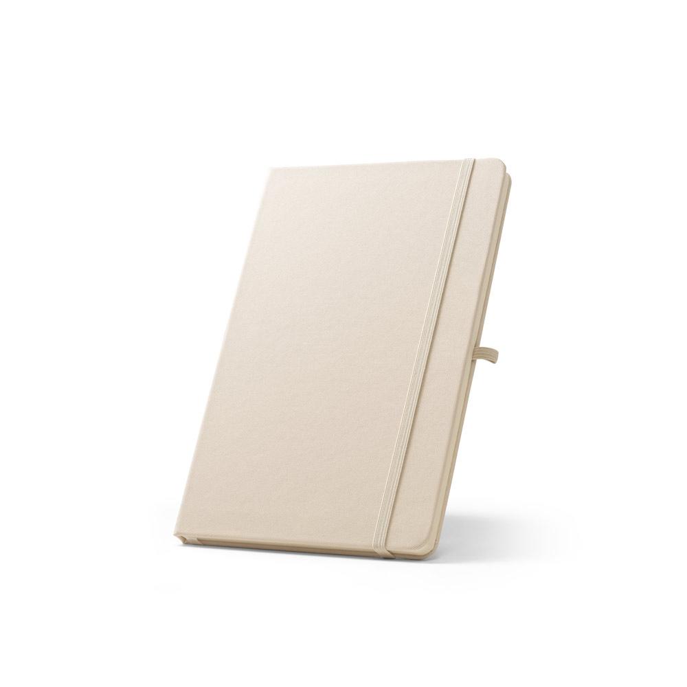ANNE. Blocnotes A5 din poliester reciclat (100% rPET) cu pagini liniate Alb pastelat