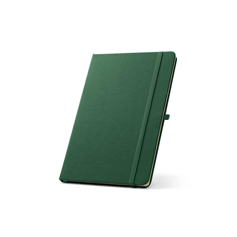 ANNE. Blocnotes A5 din poliester reciclat (100% rPET) cu pagini liniate Verde închis