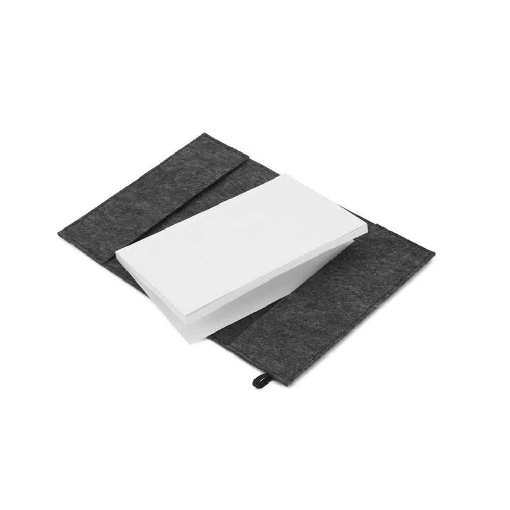 BALDWIN. Blocnotes A5 cu copertă din pâslă reciclată (100% rPET) și pagini liniate din hârtie 100% reciclată Gri închis