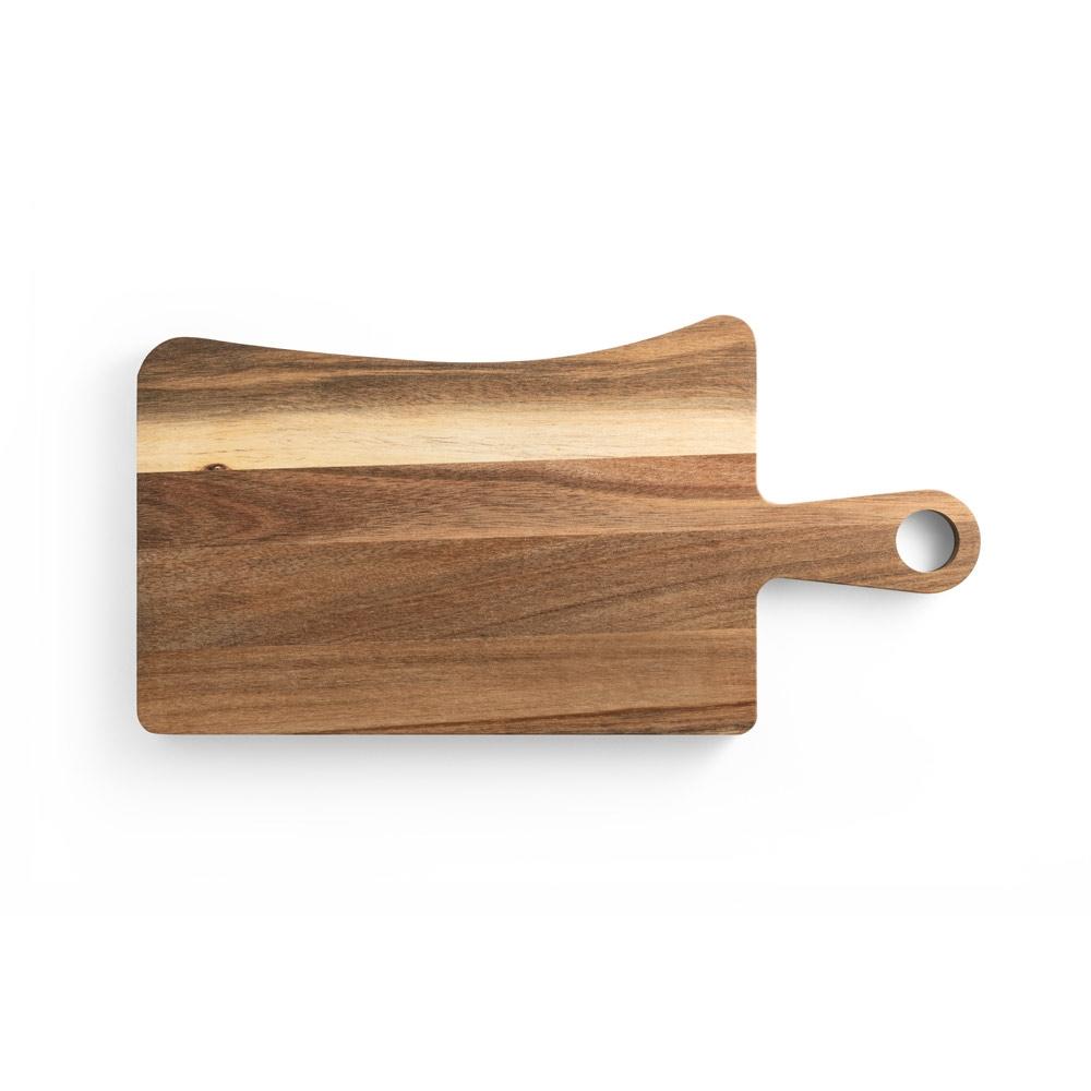 CASSIA. Placă de brânzeturi din lemn de salcâm cu mâner, fabricat din material certificat FSC™ și alte materiale controlate Natural închis