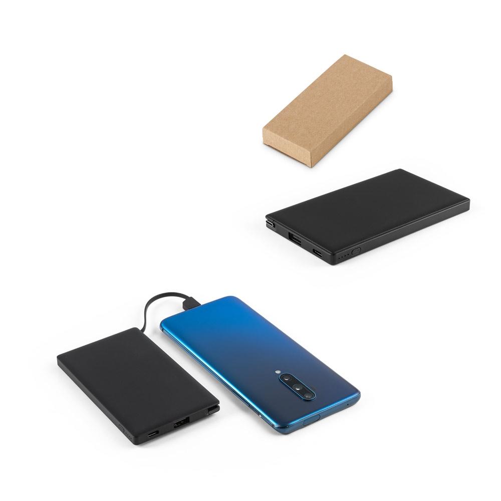 WIGNER. Power bank 4.000 mAh în ABS reciclat (100% rABS) Negru