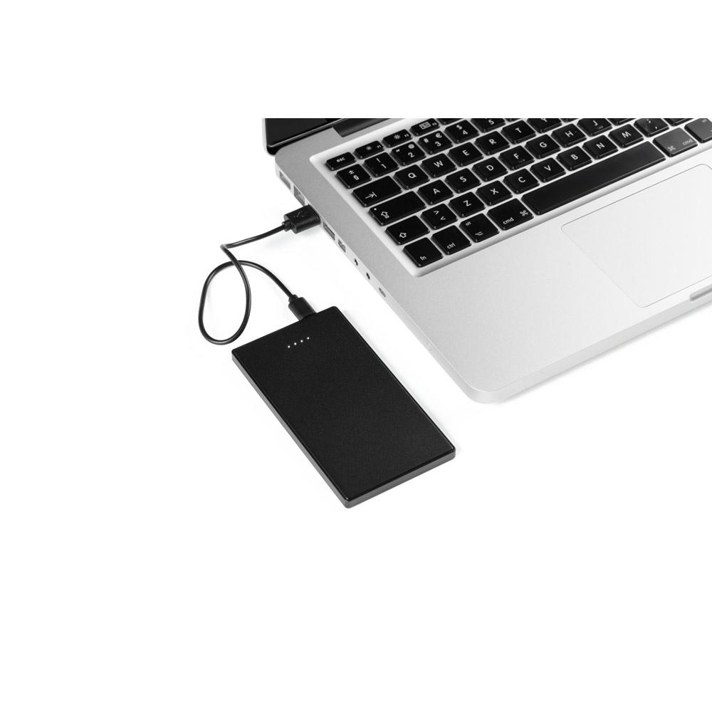 DENNING. Power bank subțire din oțel inoxidabil de 5.000 mAh Negru