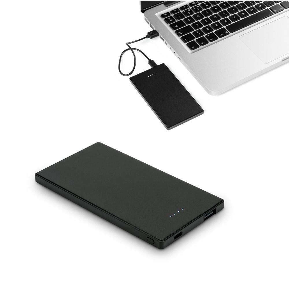 DENNING. Power bank subțire din oțel inoxidabil de 5.000 mAh Negru
