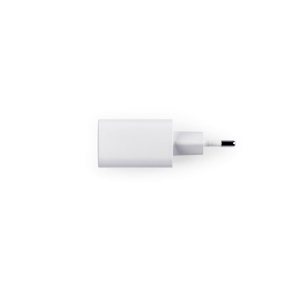 WEGENER. Adaptor de alimentare cu port USB-A 18W și USB-C 20W în ABS 100% reciclat (100% rABS) Alb