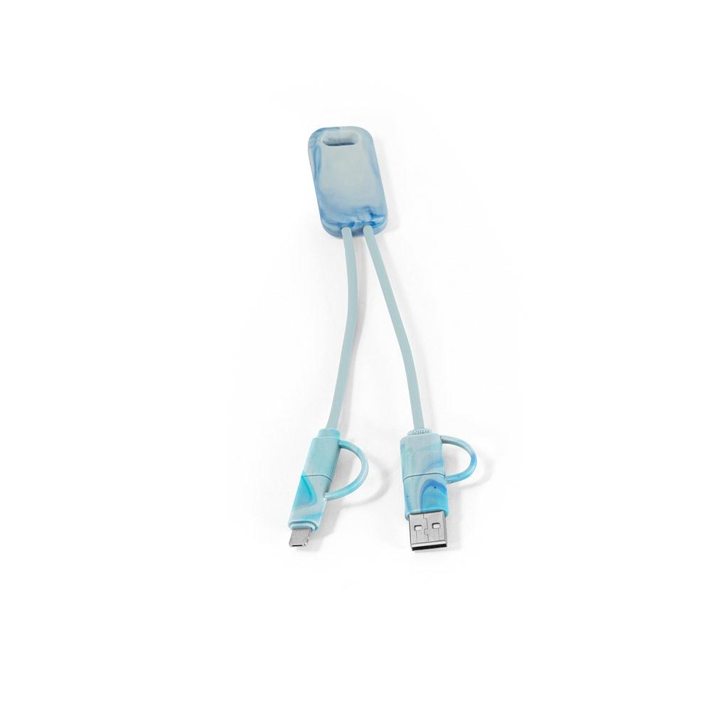 BERNERS. Cablu USB super rapid 6 în 1 în Pet reciclat (100% rPET) Asortat