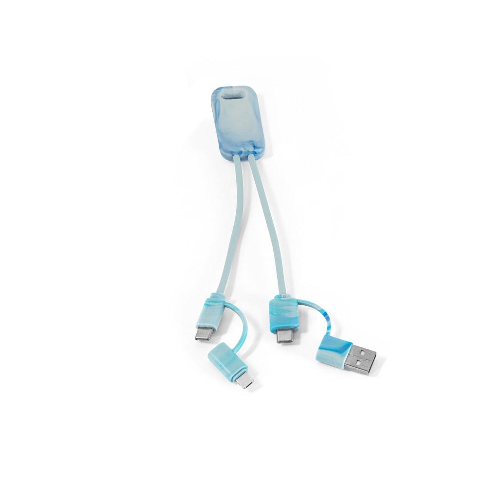 BERNERS. Cablu USB super rapid 6 în 1 în Pet reciclat (100% rPET) Asortat