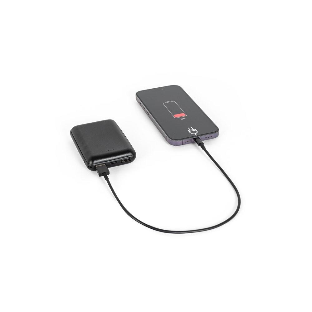 LEAKEY 8. Power bank 8.000 mAh din ABS reciclat (100% rABS) Negru