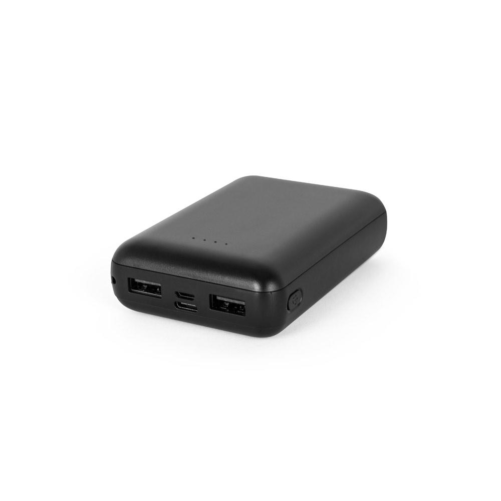 LEAKEY 10. Power bank 10.000 mAh din ABS reciclat (100% rABS) Negru