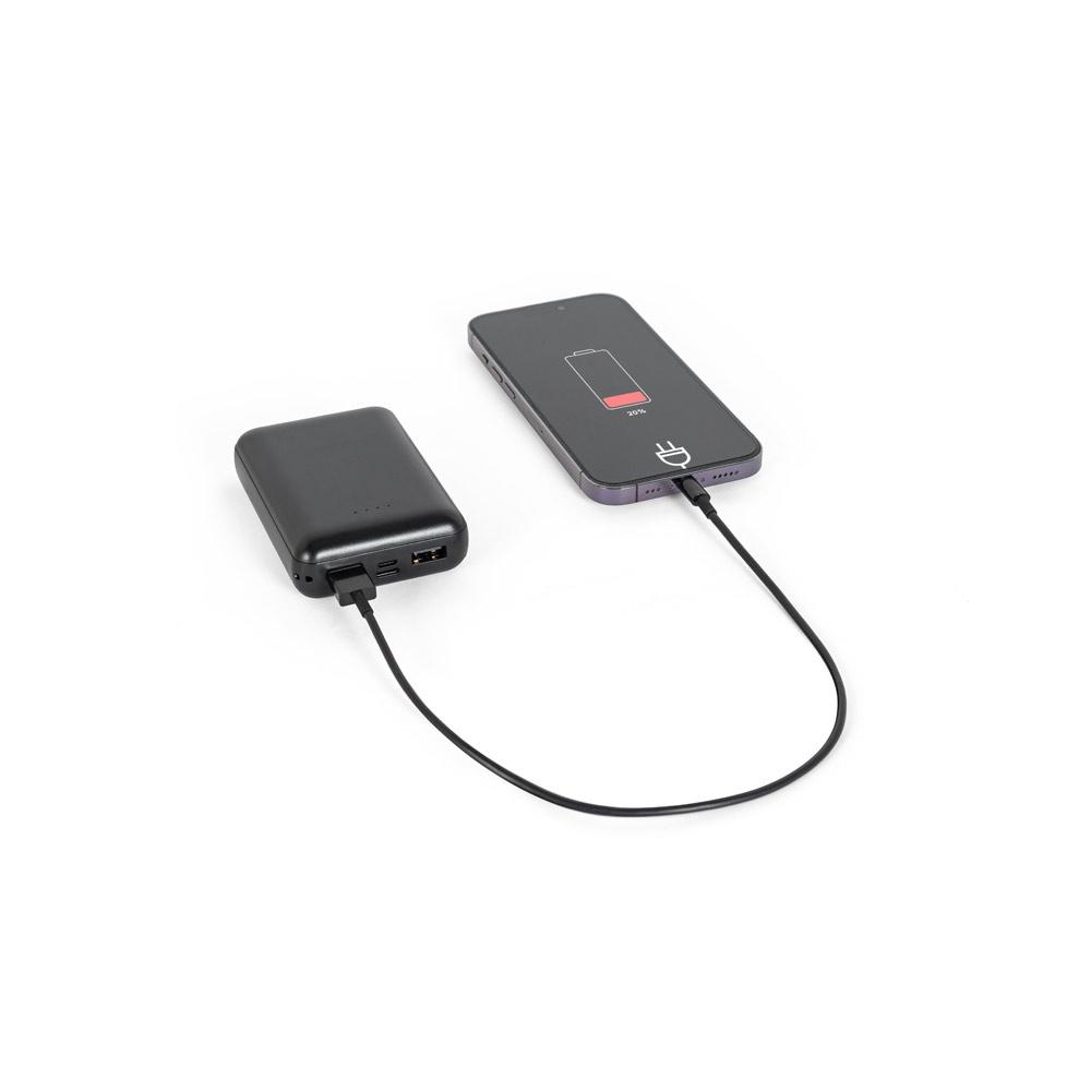 LEAKEY 10. Power bank 10.000 mAh din ABS reciclat (100% rABS) Negru