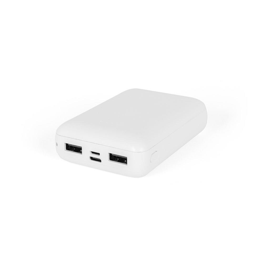 LEAKEY 10. Power bank 10.000 mAh din ABS reciclat (100% rABS) Alb