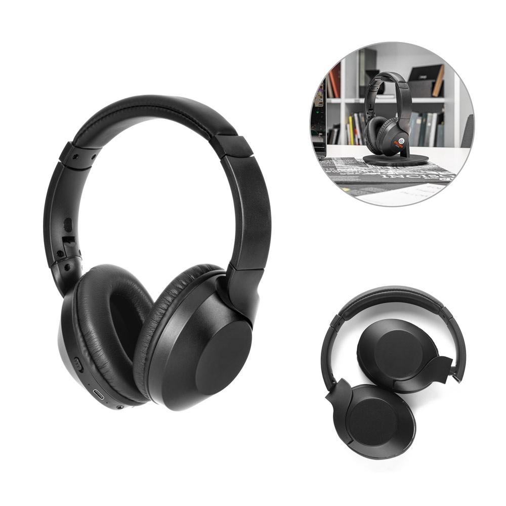 HENDRIX. Căști wireless pliabile, autonomie 20 h, din ABS reciclat (100% rABS) Negru