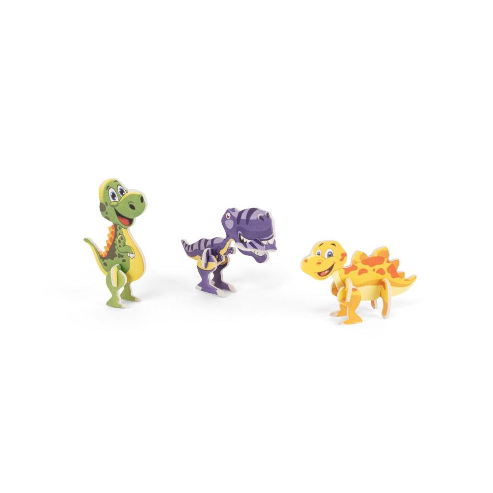 DINOSAURUS. Puzzle 3D din hârtie și EVA în formă de dinozaur Natural