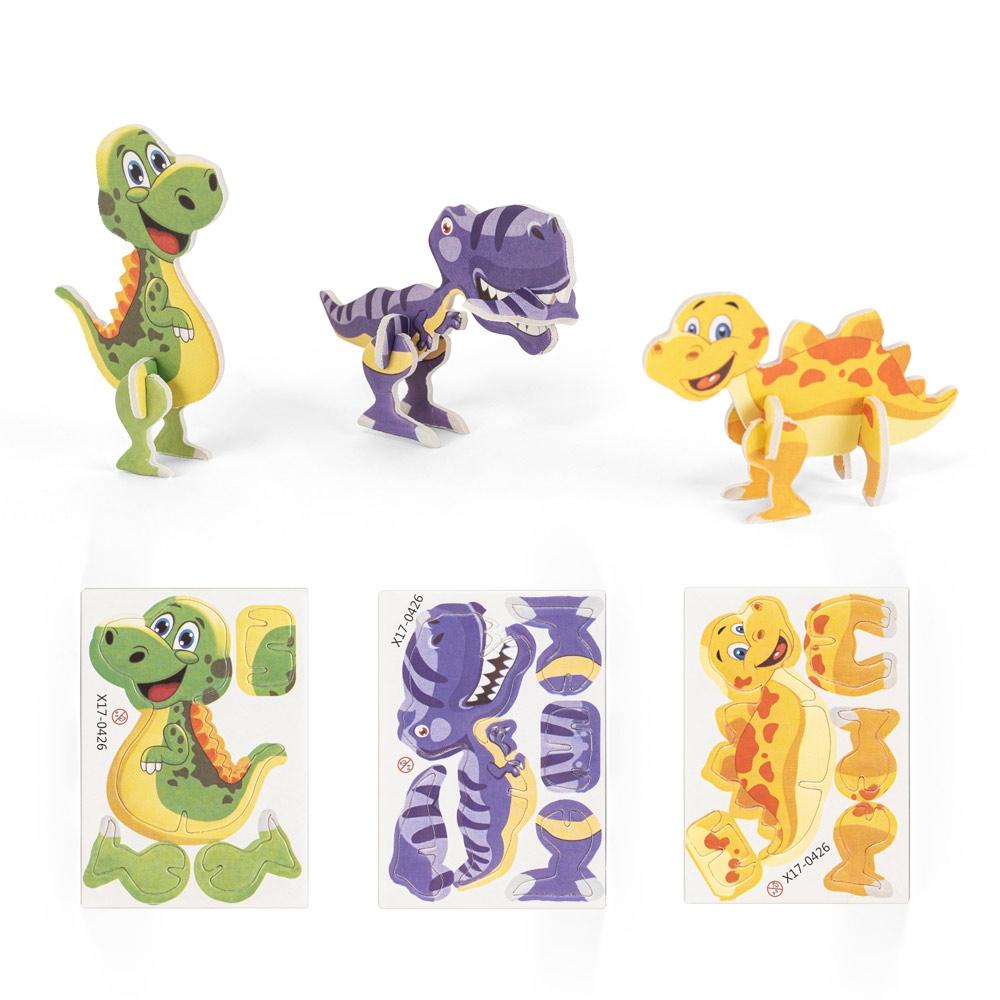 DINOSAURUS. Puzzle 3D din hârtie și EVA în formă de dinozaur Natural