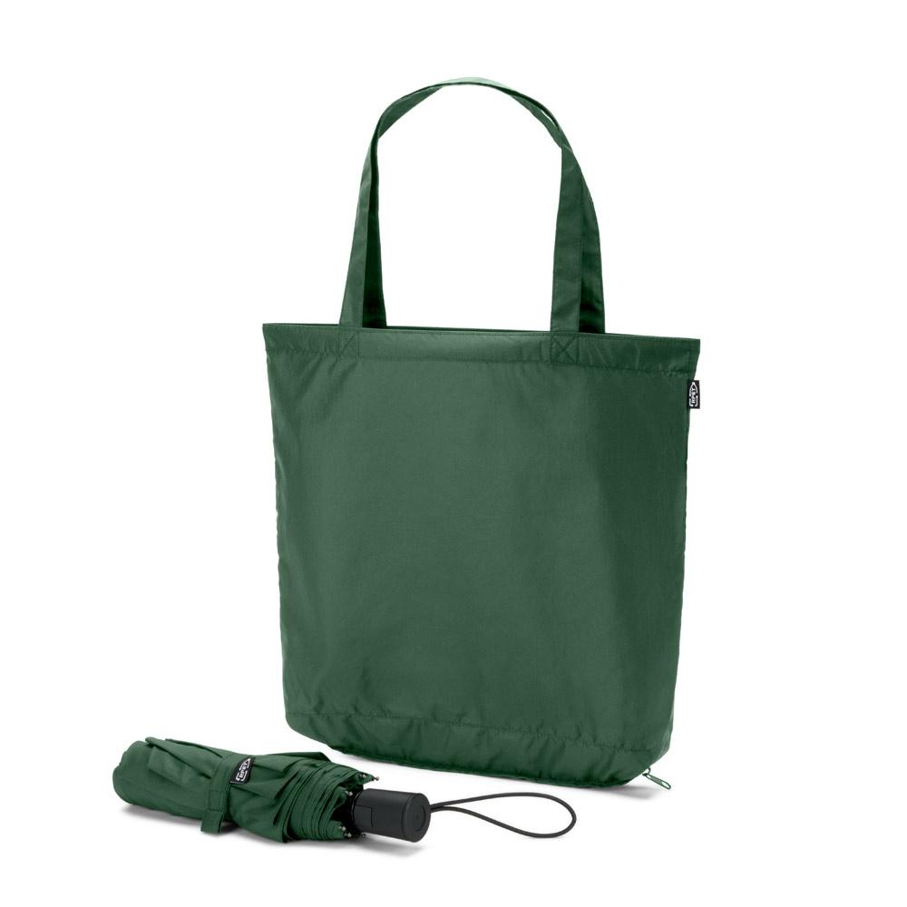 SKYLAR. Umbrelă 2 în 1 cu sacoșă de cumpărături din poliester reciclat inclusă