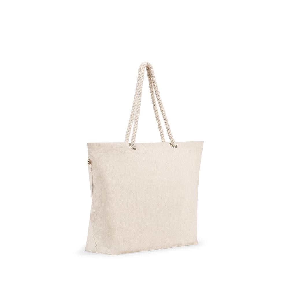 Sacoșă plajă Athens din bumbac și poliester reciclat, 220 g/m²