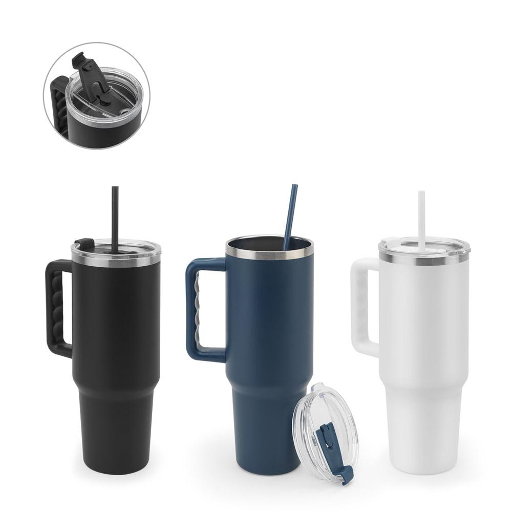 Pahar călătorie Joyner Xl din oțel inoxidabil reciclat, perete dublu vidat, 1300 ml Negru