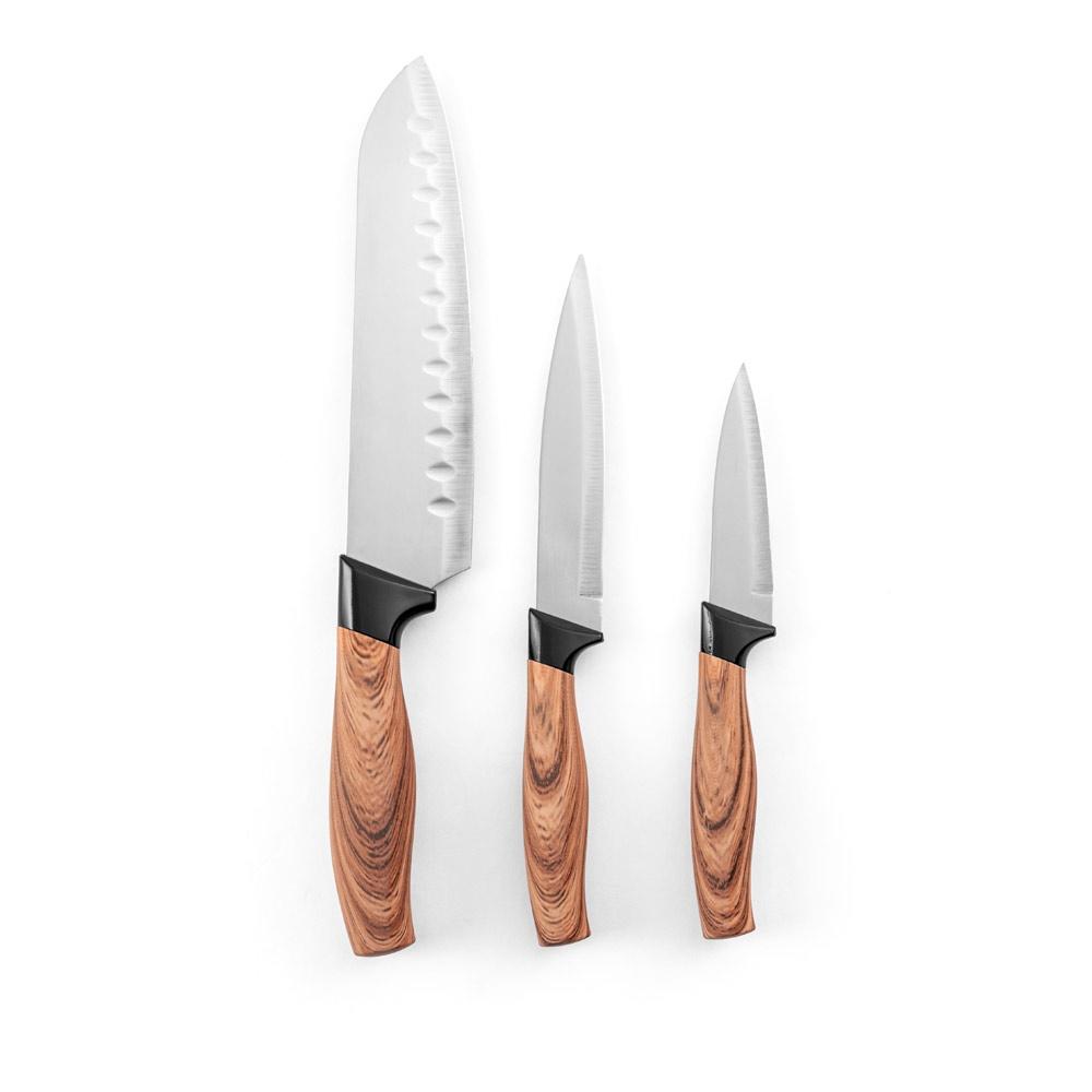 Set 3 cuțite bucătărie Baharat din oțel inoxidabil, mânere ergonomice