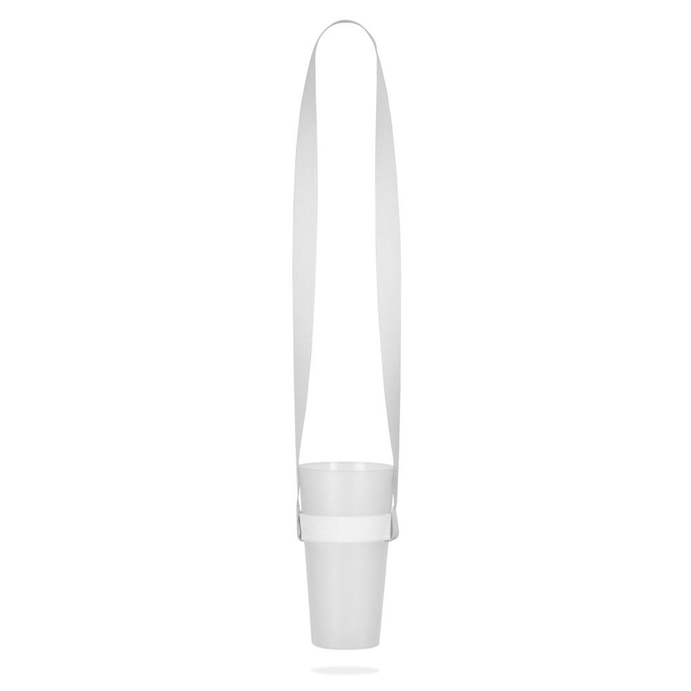 Lanyard Swindon din poliester, suport elastic pentru pahare