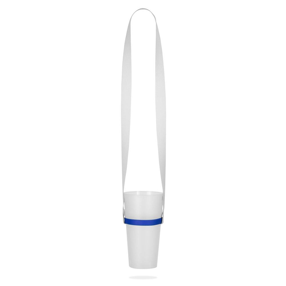 Lanyard Bolton din poliester, suport silicon pentru pahare 303 - Albastru