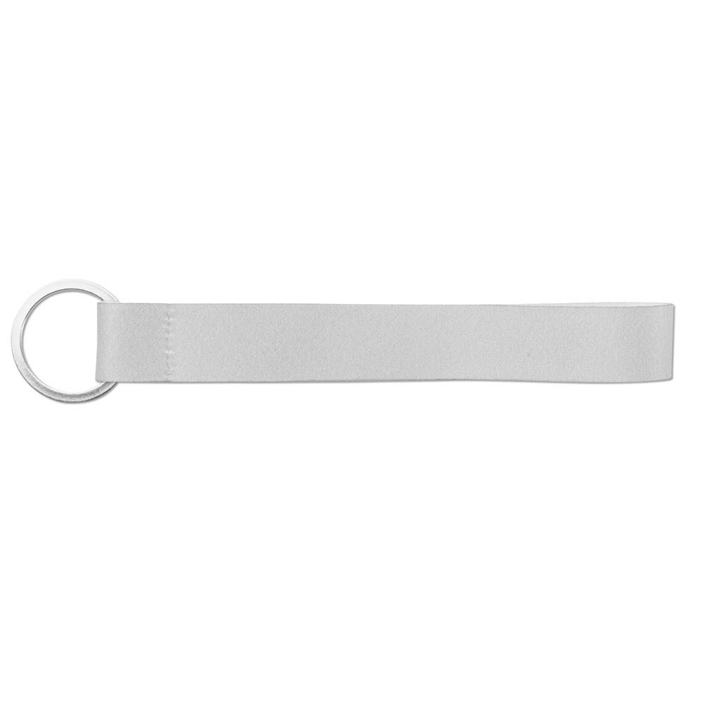 Lanyard scurt Telford din poliester, inel Alb