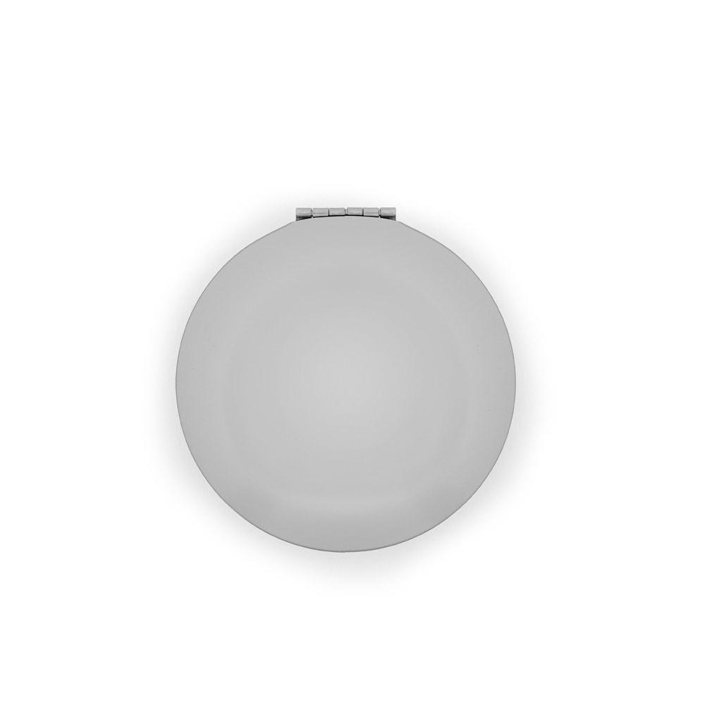 Oglindă rotundă Kayla din aluminiu, două fețe și închidere magnetică