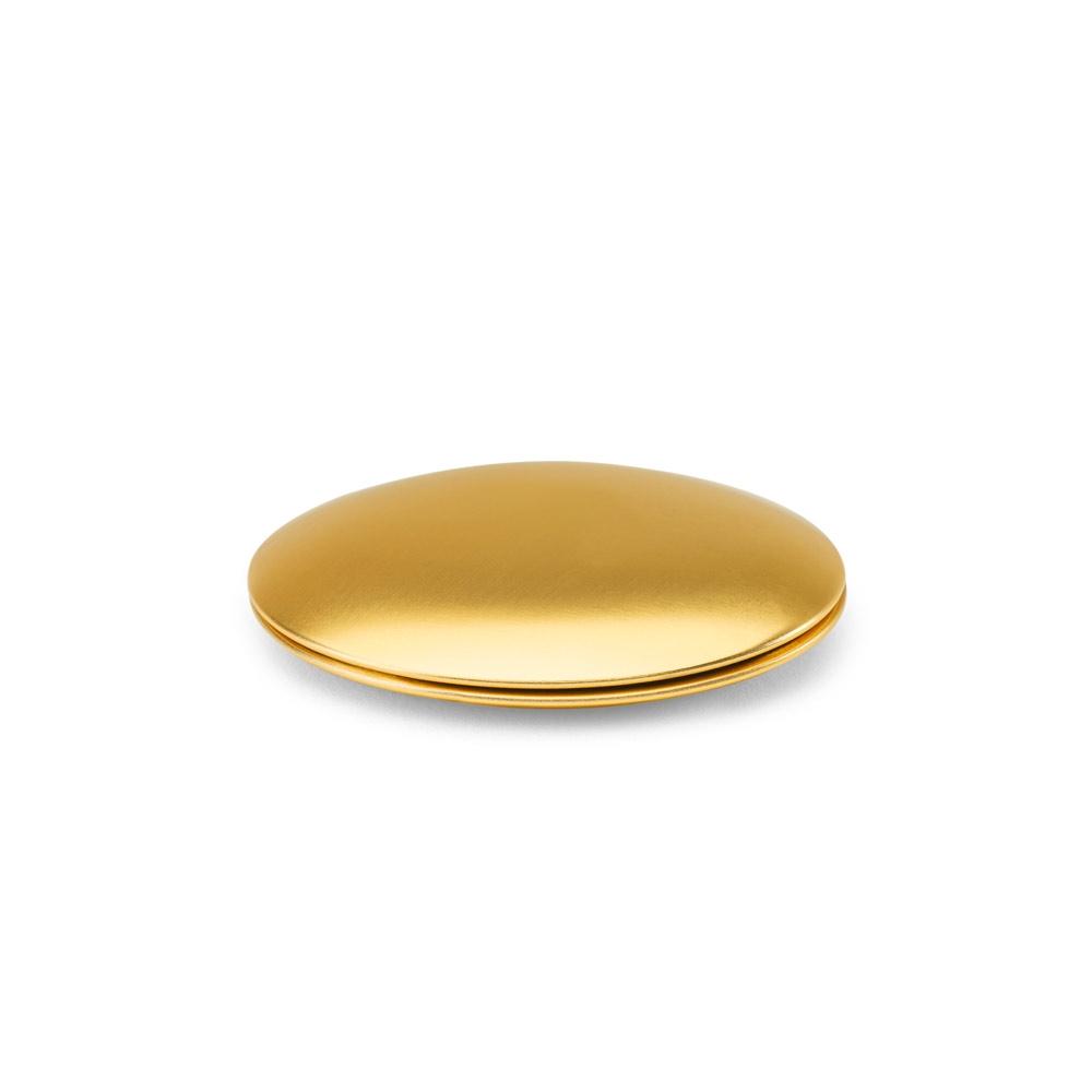 Oglindă rotundă Kayla din aluminiu, două fețe și închidere magnetică