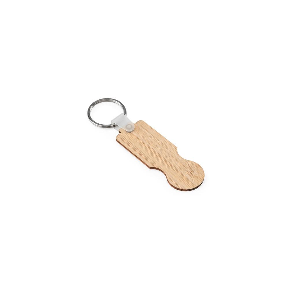 Breloc bambus Shopz, capăt formă monedă Natural