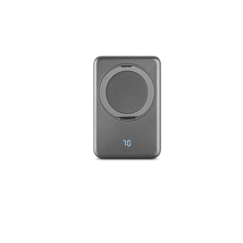 Power bank magnetic Warshel 10 din rABS, 10.000 mAh, wireless 15W Gri închis