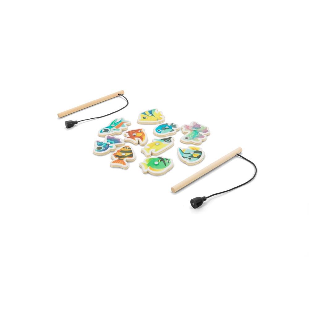 Joc de pescuit Fishy din lemn, 10 piese Natural
