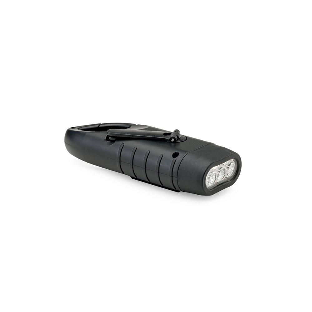 Lanternă compactă Solarky 0.5W din ABS, 3 LED-uri, 90 lumeni Negru