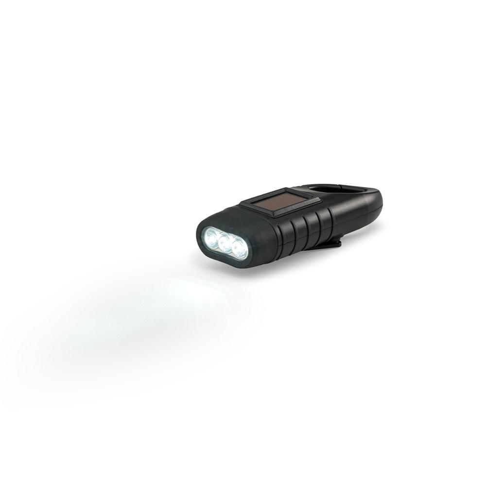 Lanternă compactă Solarky 0.5W din ABS, 3 LED-uri, 90 lumeni Negru
