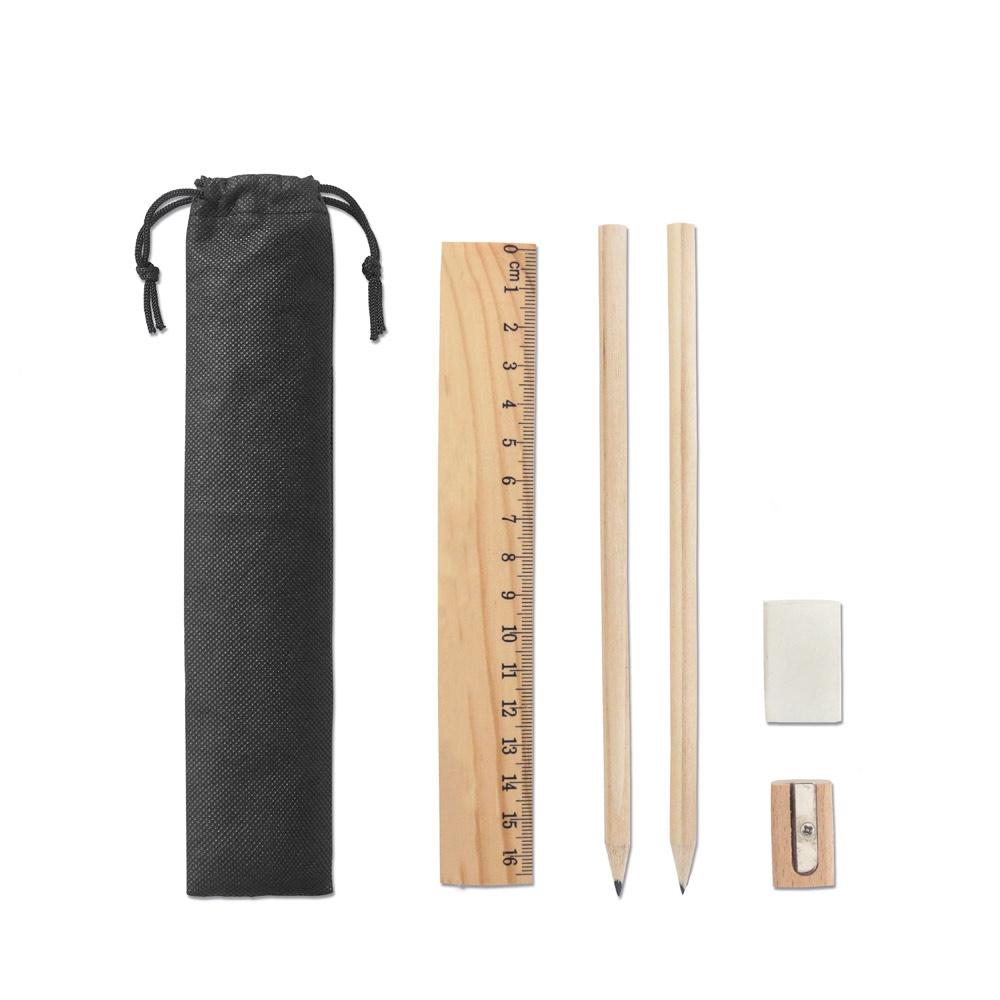 Set de scris Pockety în husă din material nețesut Natural