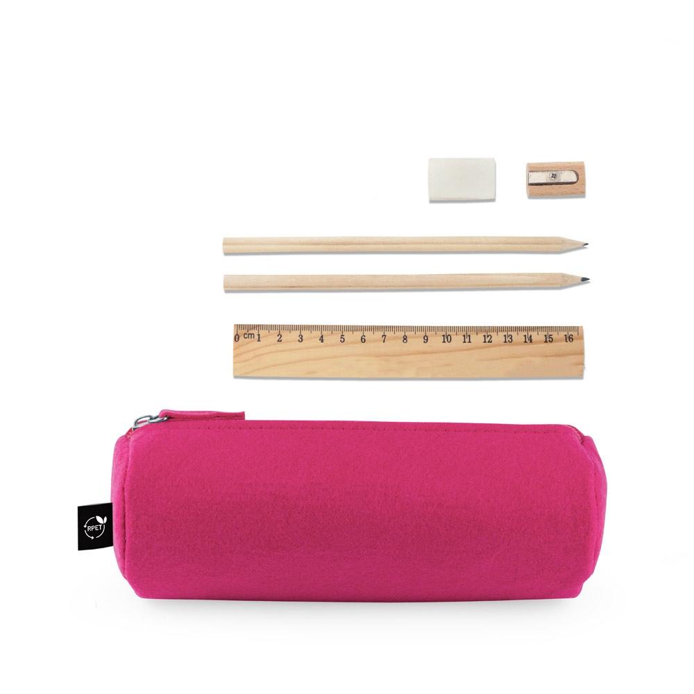 Husă multifuncțională Nomad din pâslă reciclată rPET, riglă și accesorii incluse Roz
