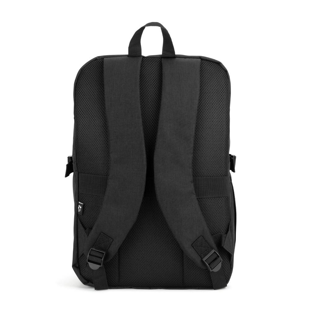 Rucsac Udine din poliester reciclat 300D, deschidere completă, 16'' Negru