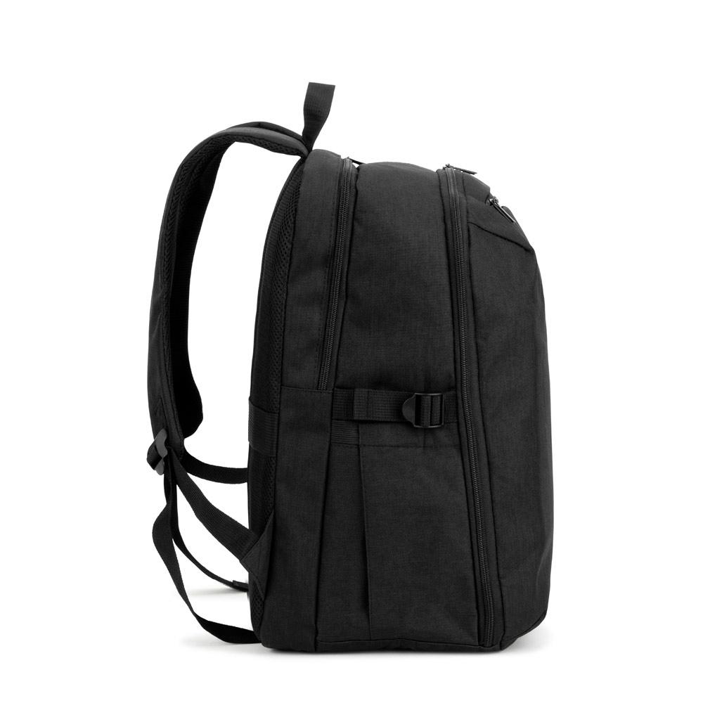 Rucsac Udine din poliester reciclat 300D, deschidere completă, 16'' Negru