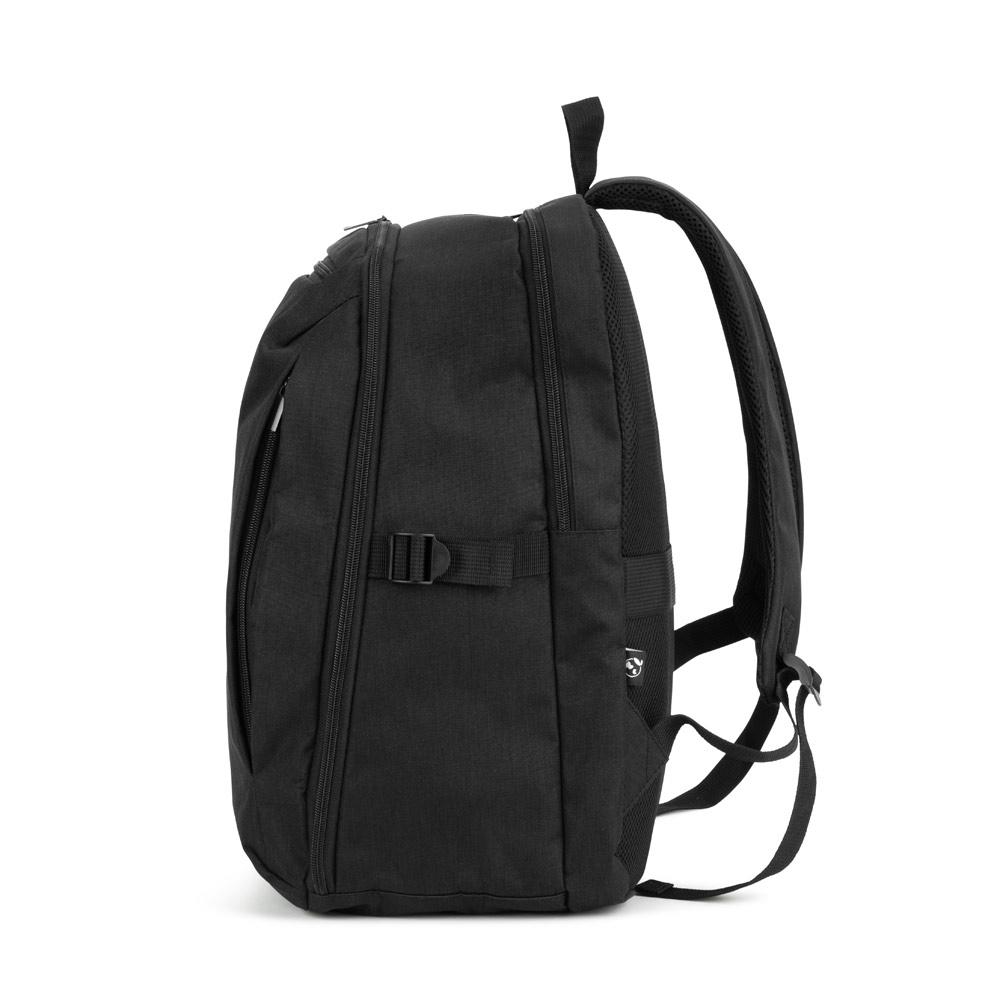 Rucsac Udine din poliester reciclat 300D, deschidere completă, 16'' Negru